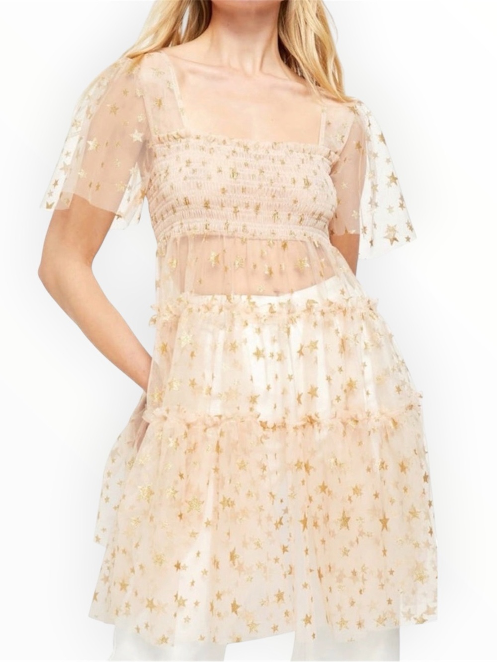Free People Starbright Tunic Dress in the Magnolia Blossom colorway large